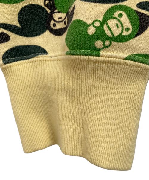 A BATHING APE（アベイシングエイプ）A BATHING APE (アベイシングエイプ) ベイビーマイロ総柄ジップパーカー ベージュ×グリーン サイズ:XLの古着・服飾アイテム