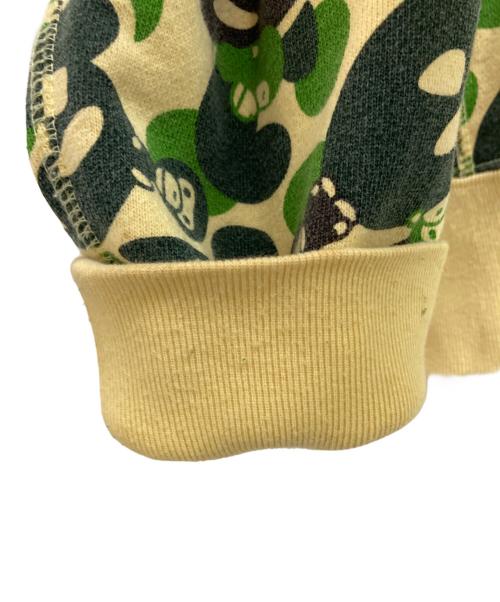 A BATHING APE（アベイシングエイプ）A BATHING APE (アベイシングエイプ) ベイビーマイロ総柄ジップパーカー ベージュ×グリーン サイズ:XLの古着・服飾アイテム