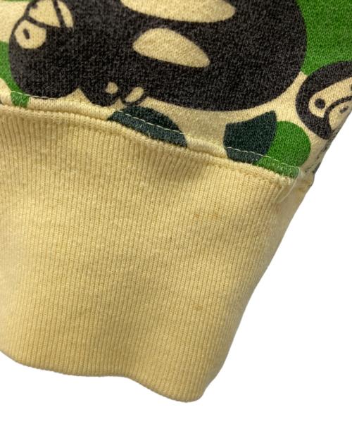 A BATHING APE（アベイシングエイプ）A BATHING APE (アベイシングエイプ) ベイビーマイロ総柄ジップパーカー ベージュ×グリーン サイズ:XLの古着・服飾アイテム