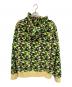 A BATHING APE (アベイシングエイプ) ベイビーマイロ総柄ジップパーカー ベージュ×グリーン サイズ:XL：15000円