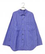 Plageプラージュ）の古着「Stripe PJ シャツ」｜ホワイト×ブルー
