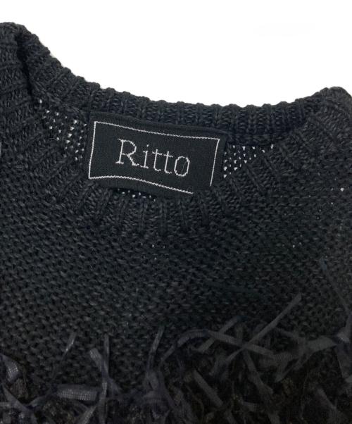 ritto（リット）ritto (リット) フリンジニットベスト ブラック サイズ:下記参照の古着・服飾アイテム