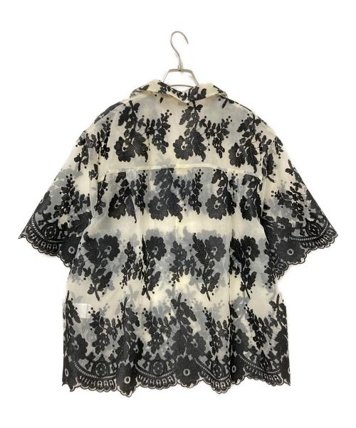 CLANE（クラネ）CLANE (クラネ) SHEER FLOWER LACE SHIRTS ホワイト×ブラック サイズ:1の古着・服飾アイテム