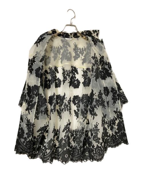CLANE（クラネ）CLANE (クラネ) SHEER FLOWER LACE SHIRTS ホワイト×ブラック サイズ:1の古着・服飾アイテム