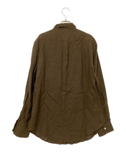 POLO RALPH LAUREN（ポロ・ラルフローレン）POLO RALPH LAUREN (ポロ・ラルフローレン) CLASSIC FIT リネンシャツ ブラウン サイズ:Lの古着・服飾アイテム
