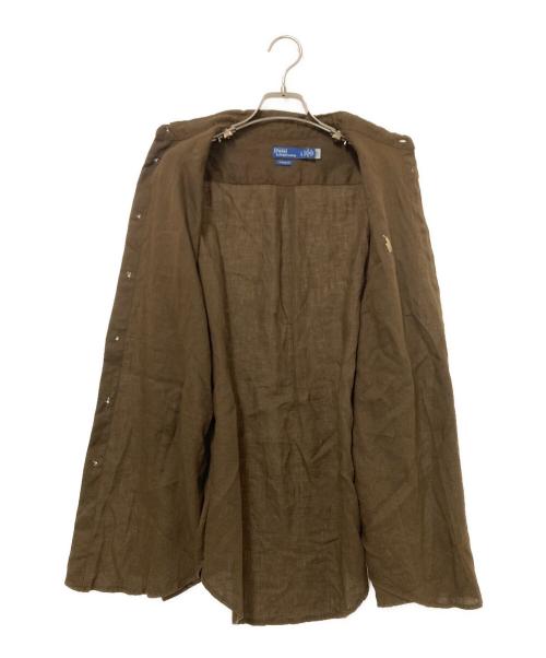 POLO RALPH LAUREN（ポロ・ラルフローレン）POLO RALPH LAUREN (ポロ・ラルフローレン) CLASSIC FIT リネンシャツ ブラウン サイズ:Lの古着・服飾アイテム