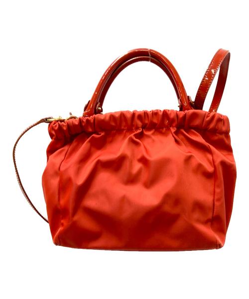 Salvatore Ferragamo（サルヴァトーレ フェラガモ）Salvatore Ferragamo (サルヴァトーレ フェラガモ) ヴァラリボンナイロンエナメル切替2WAYバッグ レッド サイズ:下記参照の古着・服飾アイテム