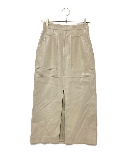 PUBLIC TOKYO（パブリックトウキョウ）PUBLIC TOKYO (パブリックトウキョウ) フェイクレザータイトスカート ベージュ サイズ:1の古着・服飾アイテム