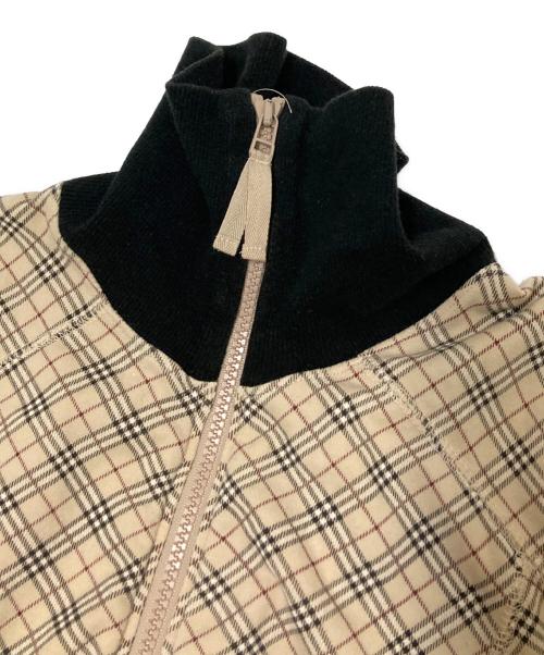 BURBERRY BLUE LABEL（バーバリー ブルー レーベル）BURBERRY BLUE LABEL (バーバリー ブルー レーベル) ノバチェックジップジャケット ブラック×ベージュ サイズ:38の古着・服飾アイテム