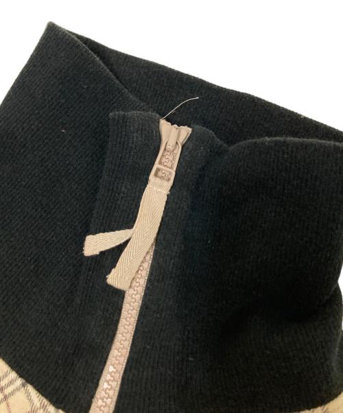 BURBERRY BLUE LABEL（バーバリー ブルー レーベル）BURBERRY BLUE LABEL (バーバリー ブルー レーベル) ノバチェックジップジャケット ブラック×ベージュ サイズ:38の古着・服飾アイテム