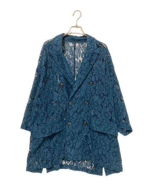 CLEL（クレイル）CLEL (クレイル) Loose Cord Lace Short Sleeve Double Tailored Jacket グリーン サイズ:Sの古着・服飾アイテム