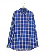RALPH LAURENラルフローレン）の古着「チェック柄BDストレッチシャツ」｜ホワイト×ブルー