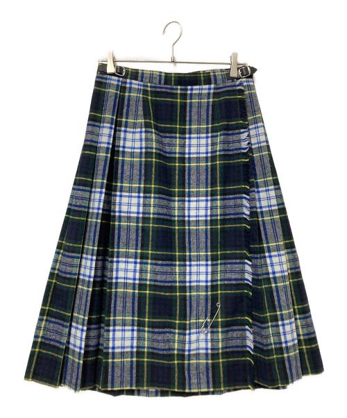 O'NEIL OF DUBLIN（オニールオブダブリン）O'NEIL OF DUBLIN (オニールオブダブリン) チェック柄ラップスカート グリーン×ネイビー サイズ:US:8の古着・服飾アイテム