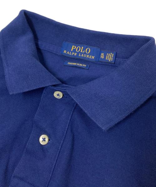 POLO RALPH LAUREN（ポロ・ラルフローレン）POLO RALPH LAUREN (ポロ・ラルフローレン) CUSTOM SLIM FIT POLO SHIRT ネイビー サイズ:XLの古着・服飾アイテム