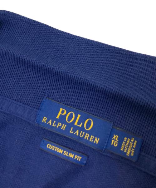 POLO RALPH LAUREN（ポロ・ラルフローレン）POLO RALPH LAUREN (ポロ・ラルフローレン) CUSTOM SLIM FIT POLO SHIRT ネイビー サイズ:XLの古着・服飾アイテム