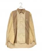 FRED PERRYフレッドペリー）の古着「PANELLED SHIRT」｜ベージュ