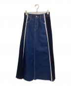 Ameriアメリ）の古着「SIDE PLEATS DENIM SKIRT」｜インディゴ