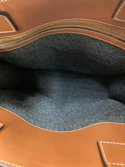 CELINE（セリーヌ）CELINE (セリーヌ) スモールバーティカルカバ グレー×ブラウンの古着・服飾アイテム