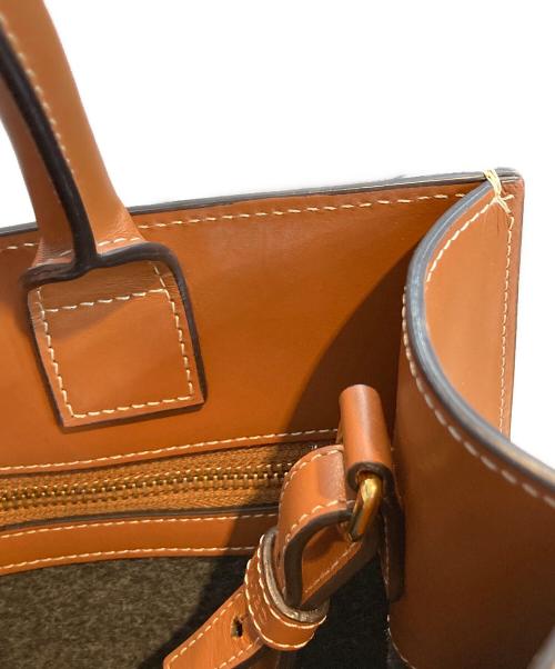 CELINE（セリーヌ）CELINE (セリーヌ) スモールバーティカルカバ グレー×ブラウンの古着・服飾アイテム