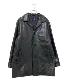 OLDGAP（オールドギャップ）の古着「レザーカーコート」｜ブラック