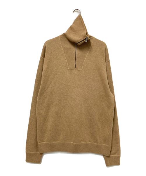 BOSS（ボス）BOSS (ボス) ハイネックハーフジップニット ベージュ サイズ:Mの古着・服飾アイテム
