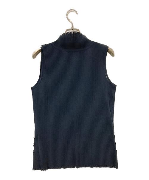 PLEATS PLEASE（プリーツプリーズ）PLEATS PLEASE (プリーツプリーズ) ノースリーブプリーツカットソー ネイビー サイズ:03の古着・服飾アイテム