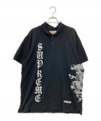 SUPREMEシュプリーム）の古着「The Great China Wall Dragon Polo」｜ブラック