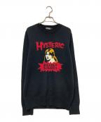 Hysteric Glamourヒステリックグラマー）の古着「ヒスガールプリントニット」｜ブラック