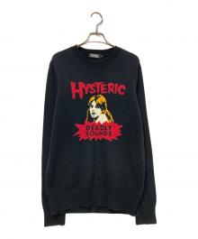 Hysteric Glamour（ヒステリックグラマー）の古着「ヒスガールプリントニット」｜ブラック