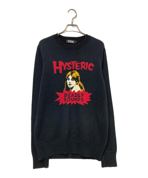 Hysteric Glamour（ヒステリックグラマー）Hysteric Glamour (ヒステリックグラマー) ヒスガールプリントニット ブラック サイズ:Mの古着・服飾アイテム