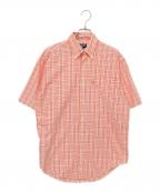 POLO JEANSポロジーンズ）の古着「ボタンダウン半袖チェックシャツ」｜レッド×ホワイト