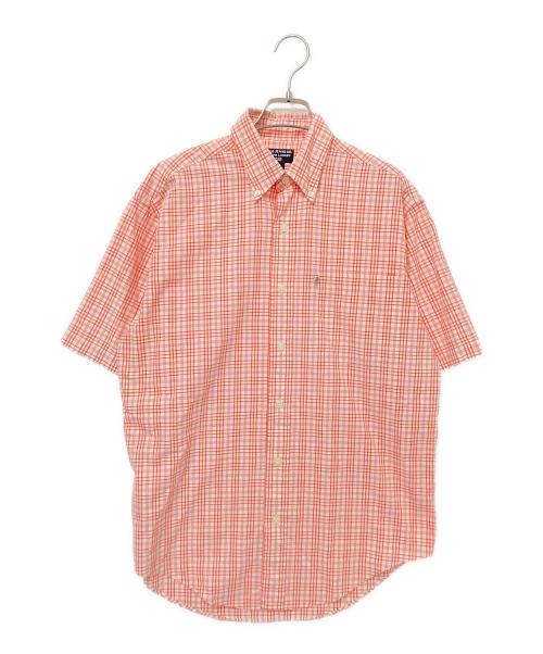 POLO JEANS（ポロジーンズ）POLO JEANS (ポロジーンズ) ボタンダウン半袖チェックシャツ レッド×ホワイト サイズ:Sの古着・服飾アイテム