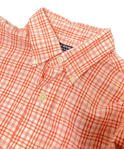 POLO JEANS（ポロジーンズ）POLO JEANS (ポロジーンズ) ボタンダウン半袖チェックシャツ レッド×ホワイト サイズ:Sの古着・服飾アイテム