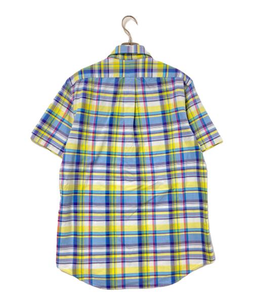 RALPH LAUREN（ラルフローレン）RALPH LAUREN (ラルフローレン) ボタンダウン半袖チェックシャツ ネイビー×イエロー サイズ:Mの古着・服飾アイテム