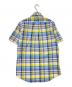 RALPH LAUREN (ラルフローレン) ボタンダウン半袖チェックシャツ ネイビー×イエロー サイズ:M：4000円