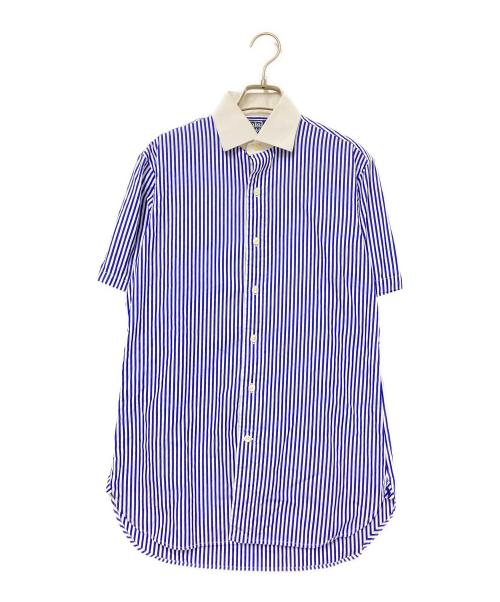 POLO RALPH LAUREN（ポロ・ラルフローレン）POLO RALPH LAUREN (ポロ・ラルフローレン) 半袖ストライプシャツ ブルー×ホワイト サイズ:14 1/2-32の古着・服飾アイテム