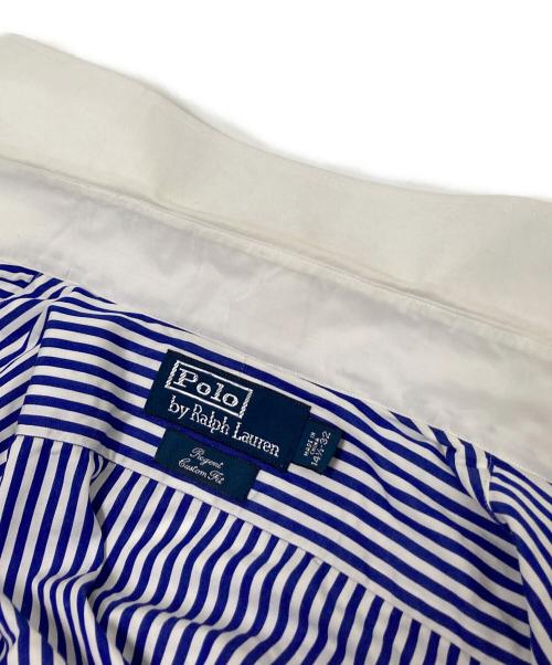 POLO RALPH LAUREN（ポロ・ラルフローレン）POLO RALPH LAUREN (ポロ・ラルフローレン) 半袖ストライプシャツ ブルー×ホワイト サイズ:14 1/2-32の古着・服飾アイテム