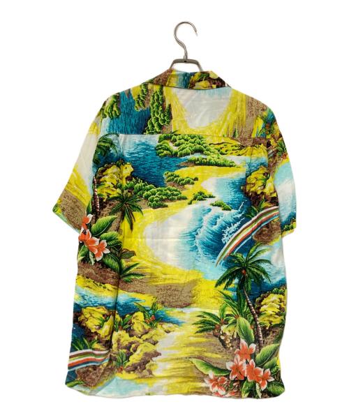 PARADISE FOUND（パラダイスファウンド）PARADISE FOUND (パラダイスファウンド) レーヨンアロハシャツ イエロー×ブルー サイズ:Mの古着・服飾アイテム