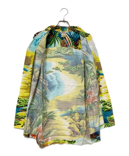 PARADISE FOUND（パラダイスファウンド）PARADISE FOUND (パラダイスファウンド) レーヨンアロハシャツ イエロー×ブルー サイズ:Mの古着・服飾アイテム