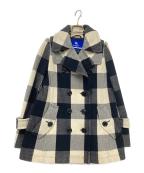 BURBERRY BLUE LABELバーバリー ブルー レーベル）の古着「Pコート」｜ホワイト×ブラック