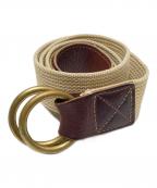 BEAMS PLUSビームスプラス）の古着「ARTS & CRAFTS / AGING W RING COMBI BELT」｜ブラウン×ベージュ