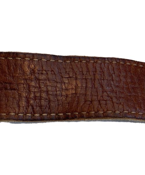 BEAMS PLUS（ビームスプラス）BEAMS PLUS (ビームスプラス) ARTS & CRAFTS / AGING W RING COMBI BELT ブラウン×ベージュの古着・服飾アイテム