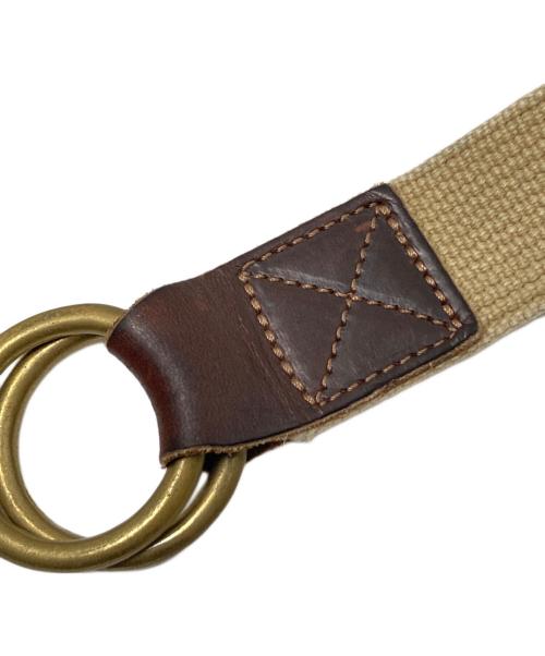 BEAMS PLUS（ビームスプラス）BEAMS PLUS (ビームスプラス) ARTS & CRAFTS / AGING W RING COMBI BELT ブラウン×ベージュの古着・服飾アイテム