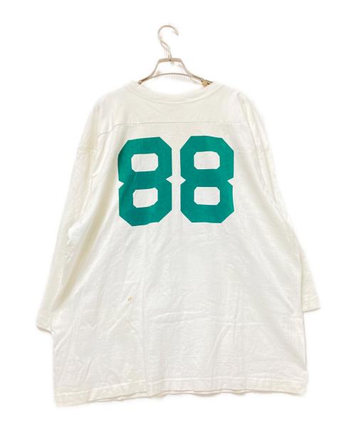 Champion（チャンピオン）Champion (チャンピオン) ヘビーウェイト三段プリントカットソー ホワイト×グリーン サイズ:XLの古着・服飾アイテム