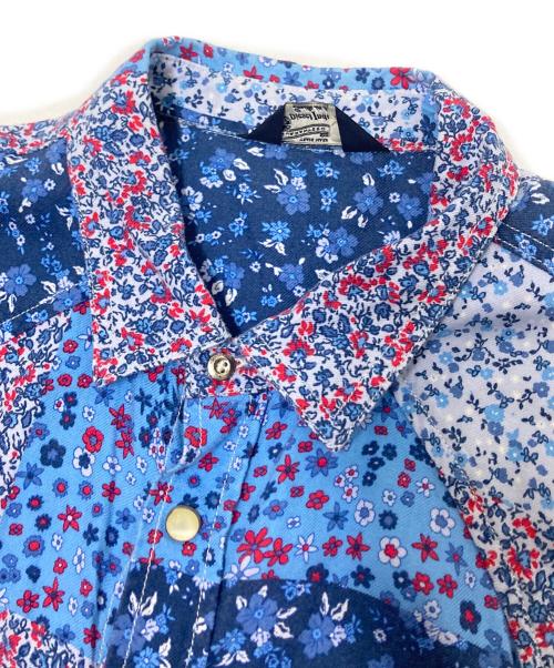 DIESEL（ディーゼル）DIESEL (ディーゼル) 総柄レーヨン混シャツ ネイビー×レッド サイズ:Lの古着・服飾アイテム