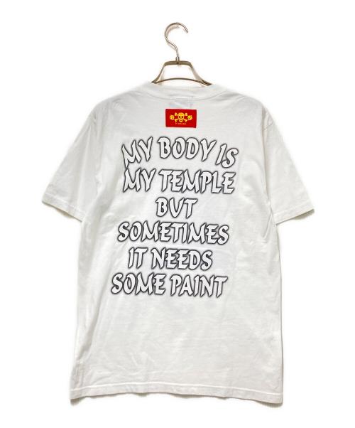 CREAM SODA（クリームソーダ）CREAM SODA (クリームソーダ) パンサープリントTシャツ ホワイト×ブルー サイズ:Sの古着・服飾アイテム