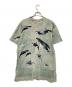Hanes (ヘインズ) 総柄プリントTシャツ グリーン×ベージュ サイズ:M：7000円