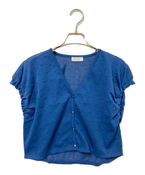 BALLSEY（ボールジィ）BALLSEY (ボールジィ) シアードット キャップスリーブカーディガン ブルー サイズ:Sの古着・服飾アイテム