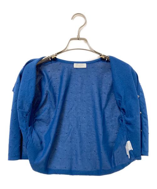 BALLSEY（ボールジィ）BALLSEY (ボールジィ) シアードット キャップスリーブカーディガン ブルー サイズ:Sの古着・服飾アイテム