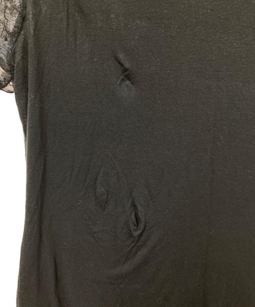 VALENTINO（ヴァレンティノ）VALENTINO (ヴァレンティノ) ビーズ装飾レース切替カットソー ブラック サイズ:8の古着・服飾アイテム